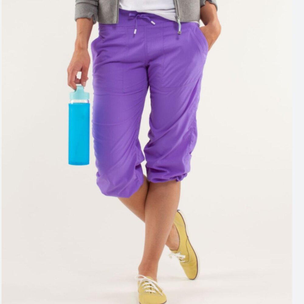 Lululemon Pants Women's Studio Crop No Liner Lightweight Pants in Power Purple 6